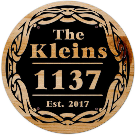 Filagree Personalized Name Number, Home & Garden, Metal Sign, Wall Art, 28 X 28 Inches