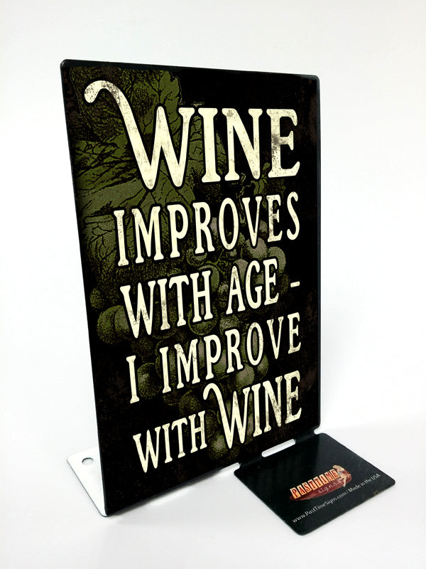 Improve Wine Vintage Sign, Bar and Alcohol , Metal Sign, Wall Art, 4 X 6 Inches