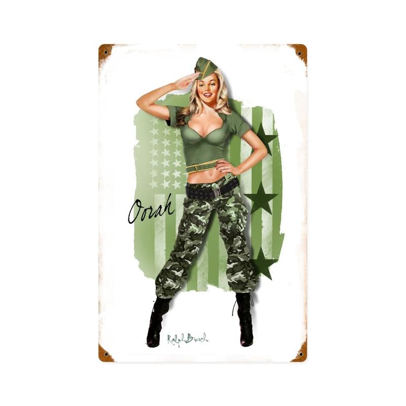 MARINE GIRL, Military, Metal Sign, Wall Art, 12 X 18 Inches