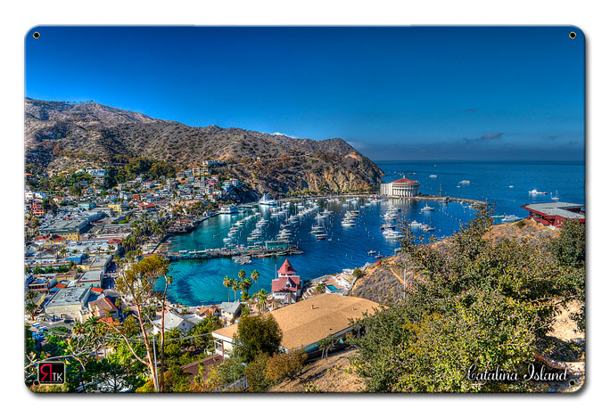 ISLAND VIEW CATALINA ISLAND Vintage Sign, Other, Metal Sign, Wall Art, 18 X 12 Inches