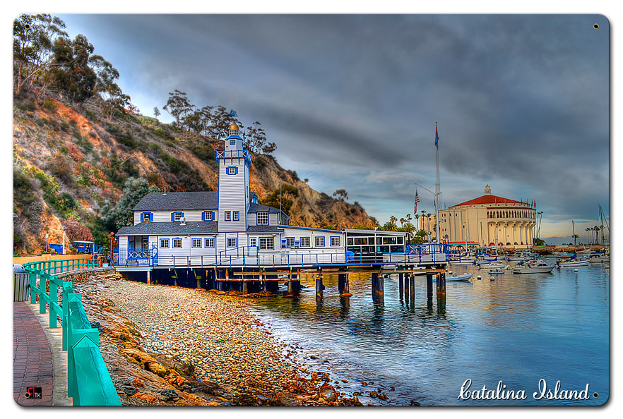 Lighthouse Catalina Island Satin Vintage Sign, Other, Metal Sign, Wall Art, 24 X 16 Inches