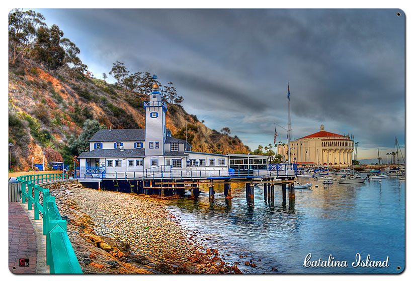 Lighthouse Catalina Island Satin Vintage Sign, Other, Metal Sign, Wall Art, 36 X 24 Inches