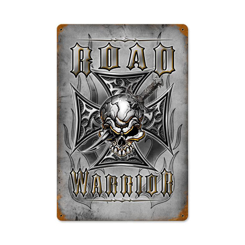 Road Warrior Vintage Sign, Aviation, Metal Sign, Wall Art, 12 X 18 Inches