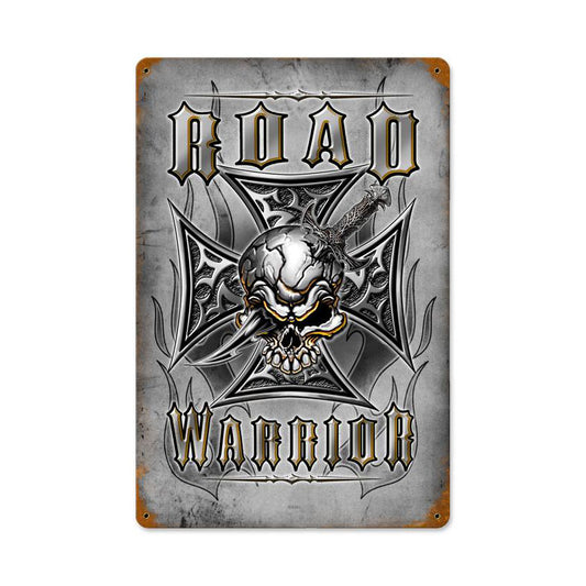 Road Warrior Vintage Sign, Aviation, Metal Sign, Wall Art, 12 X 18 Inches