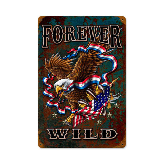 Forever Wild Vintage Sign, Aviation, Metal Sign, Wall Art, 12 X 18 Inches