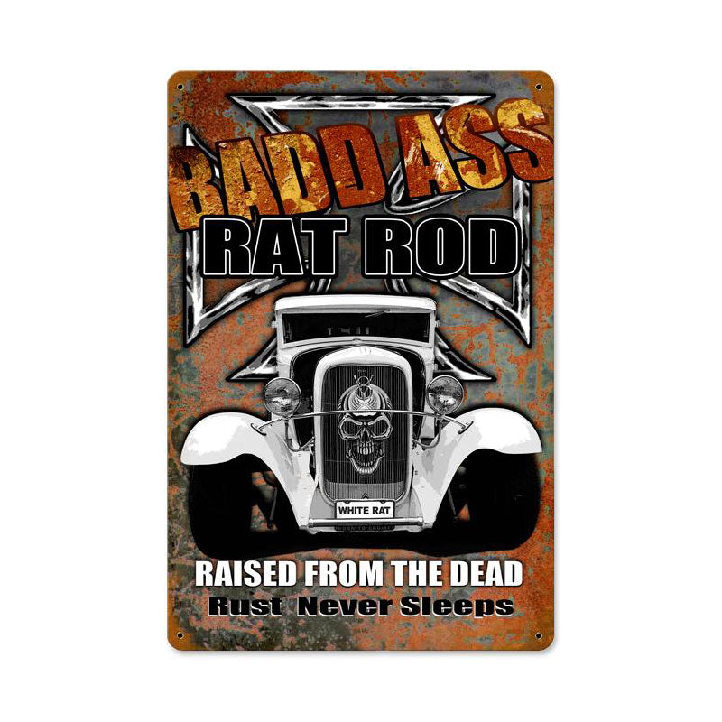 Bad Ass Ratrod Vintage Sign, Other, Metal Sign, Wall Art, 12 X 18 Inches