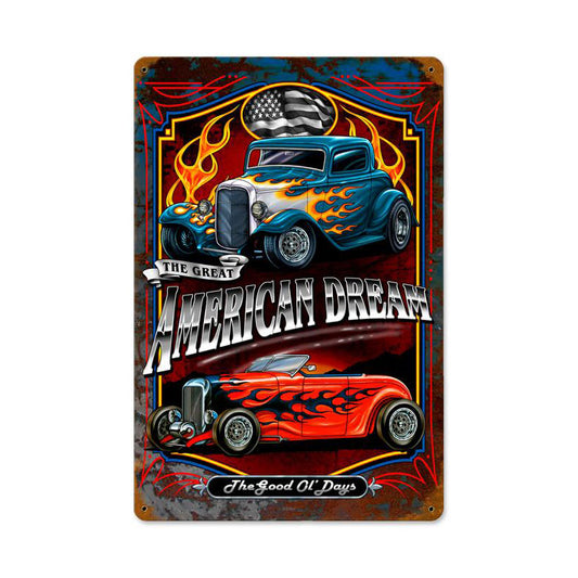 American Dream Vintage Sign, Other, Metal Sign, Wall Art, 12 X 18 Inches