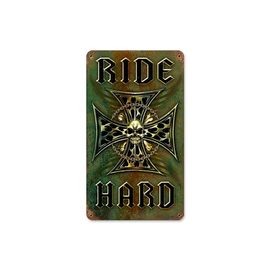 Ride Hard Vintage Sign, Other, Metal Sign, Wall Art, 8 X 14 Inches