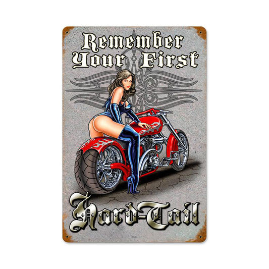 First Hard Tail Vintage Sign, Other, Metal Sign, Wall Art, 12 X 18 Inches