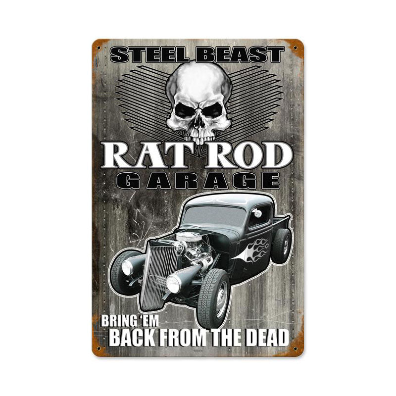 Steel Beast Vintage Sign, Other, Metal Sign, Wall Art, 12 X 18 Inches