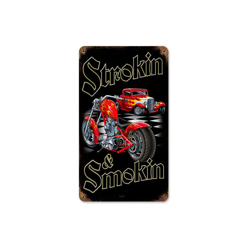 Strokin And Smokin Vintage Sign, Other, Metal Sign, Wall Art, 8 X 14 Inches