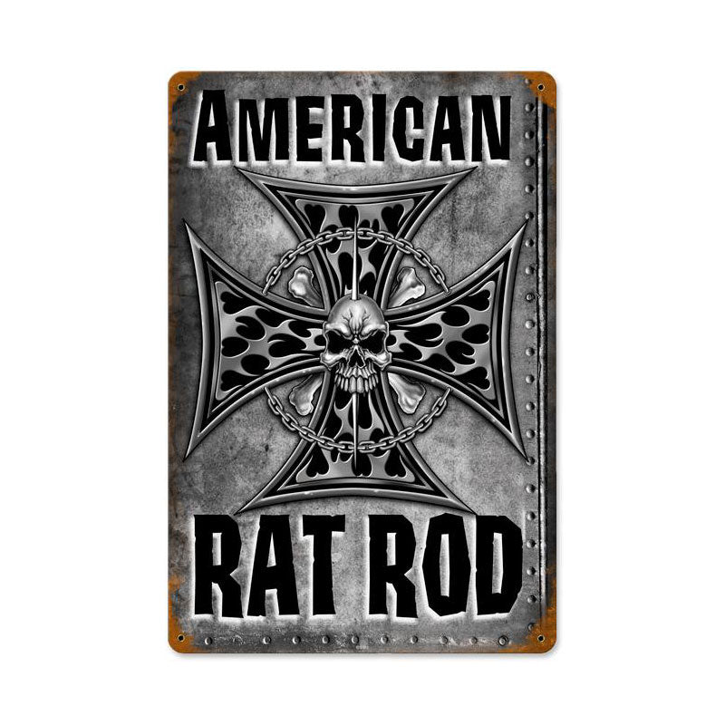 American Rat Rod Vintage Sign, Other, Metal Sign, Wall Art, 12 X 18 Inches