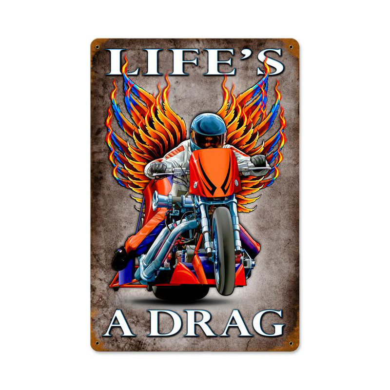 Lifes A Drag Vintage Sign, Other, Metal Sign, Wall Art, 12 X 18 Inches