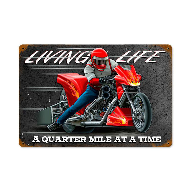 Living Life Vintage Sign, Other, Metal Sign, Wall Art, 12 X 18 Inches