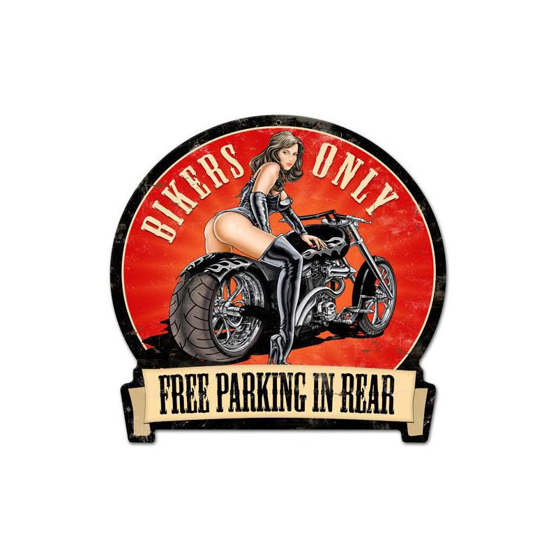Bikers Only Vintage Sign, Other, Metal Sign, Wall Art, 16 X 15 Inches