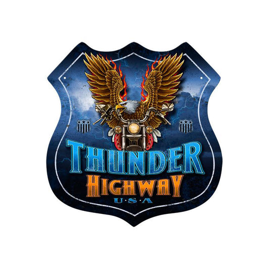 Thunder Highway Vintage Sign, Other, Metal Sign, Wall Art, 15 X 15 Inches