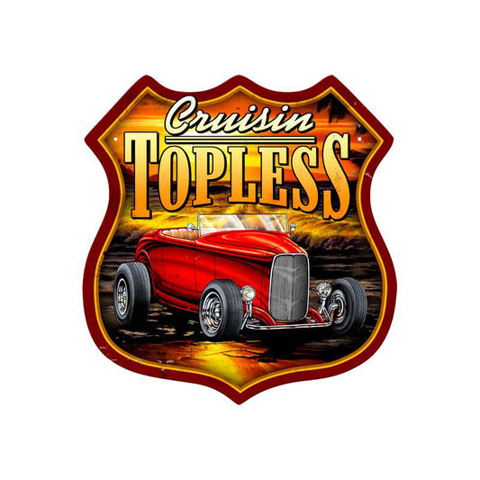 Cruisin Topless Vintage Sign, Other, Metal Sign, Wall Art, 15 X 15 Inches