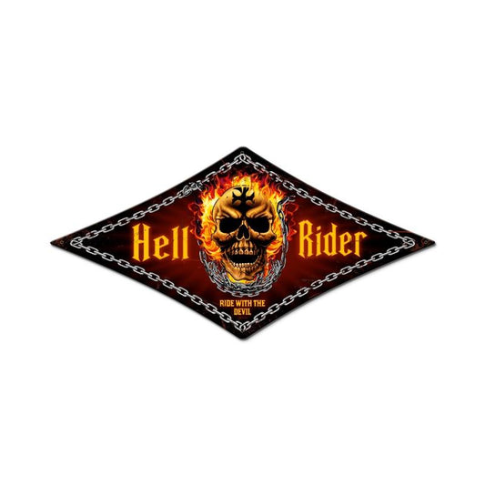 Hell Rider Vintage Sign, Other, Metal Sign, Wall Art, 14 X 24 Inches