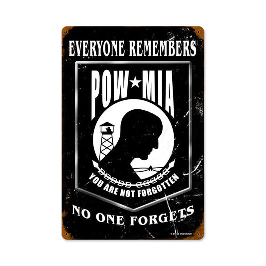 Pow Black Vintage Sign, Other, Metal Sign, Wall Art, 12 X 18 Inches