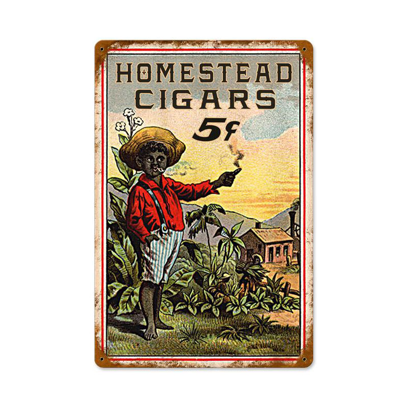 Homestead Cigars Vintage Sign, Home & Garden, Metal Sign, Wall Art, 12 X 18 Inches