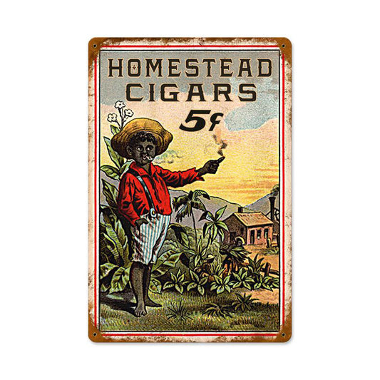 Homestead Cigars Vintage Sign, Home & Garden, Metal Sign, Wall Art, 12 X 18 Inches