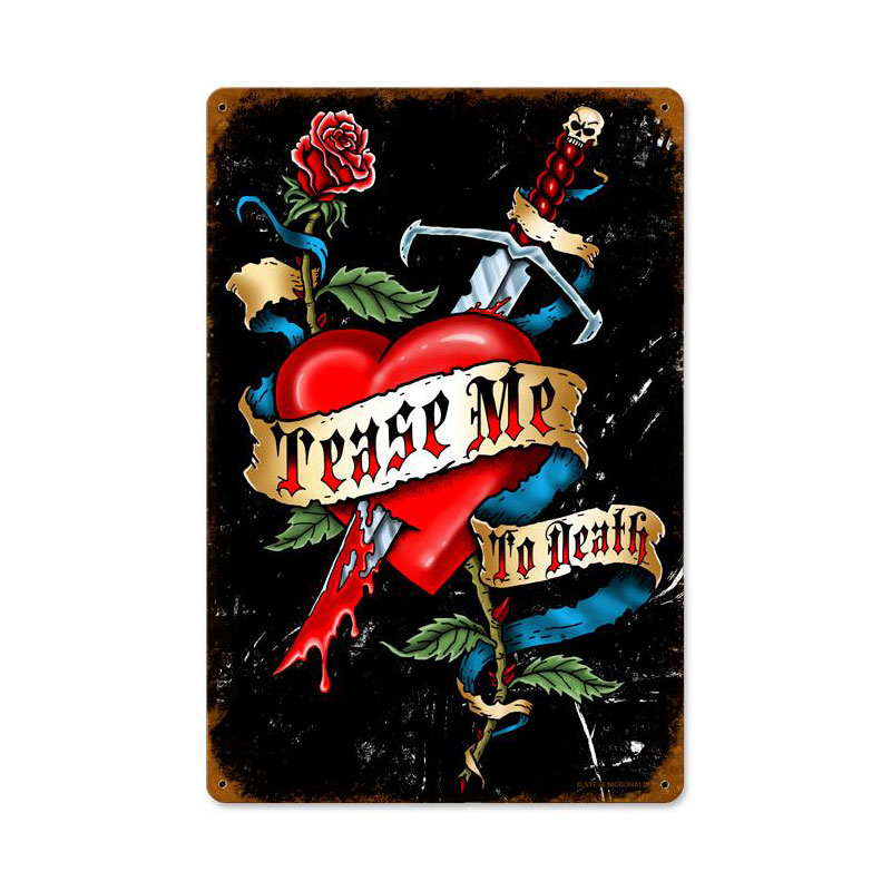 Tease Me Vintage Sign, Other, Metal Sign, Wall Art, 12 X 18 Inches