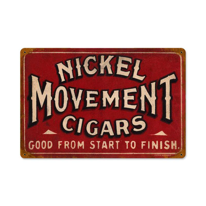 Nickel Cigars Vintage Sign, Home & Garden, Metal Sign, Wall Art, 12 X 18 Inches