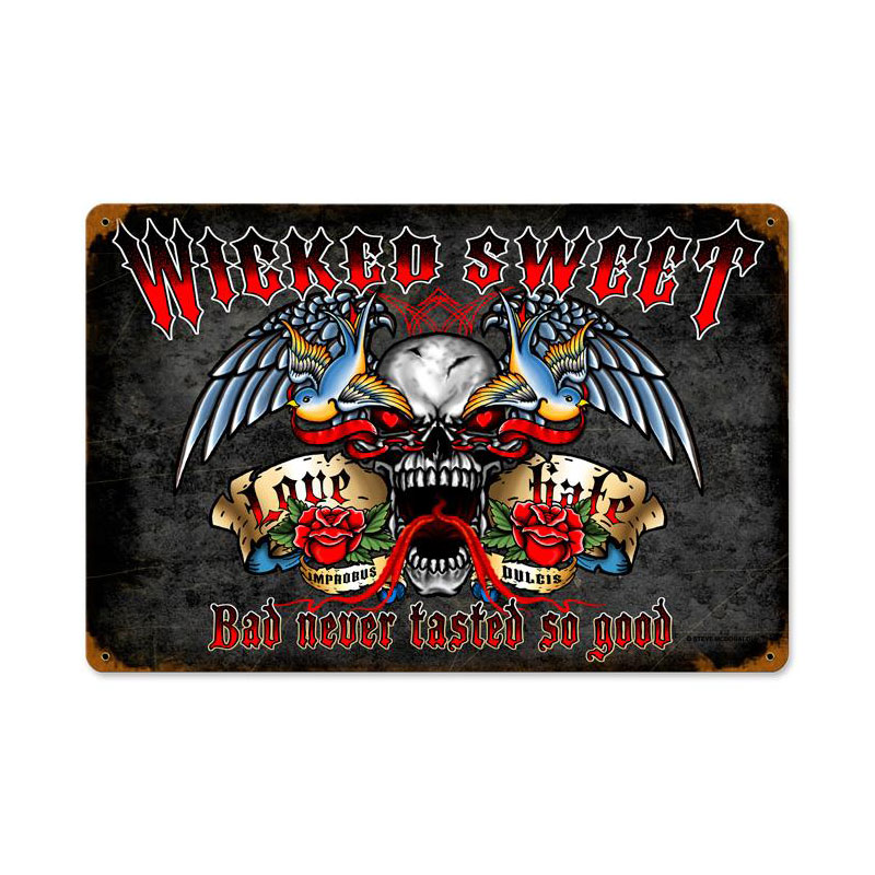Wicked Sweet Vintage Sign, Other, Metal Sign, Wall Art, 12 X 18 Inches