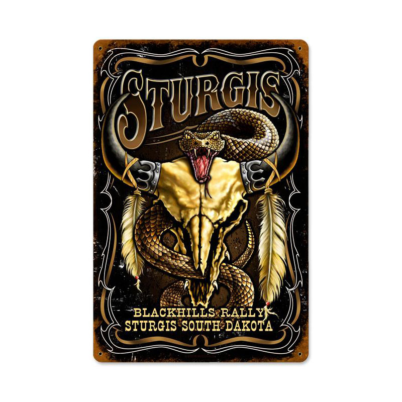 Sturgis Vintage Sign, Other, Metal Sign, Wall Art, 12 X 18 Inches