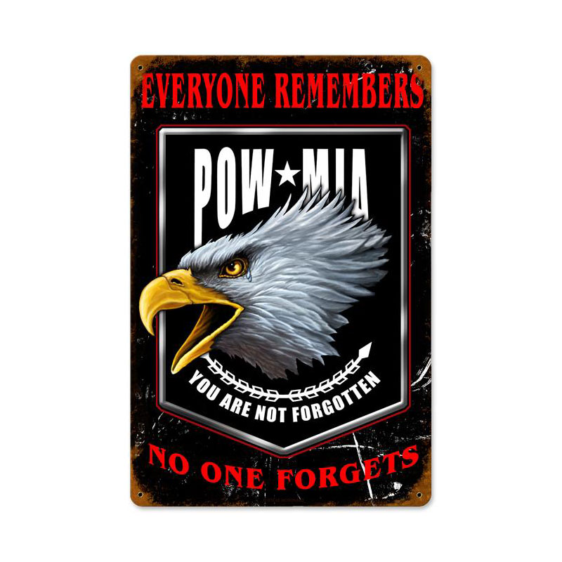 Pow Mia Vintage Sign, Other, Metal Sign, Wall Art, 12 X 18 Inches