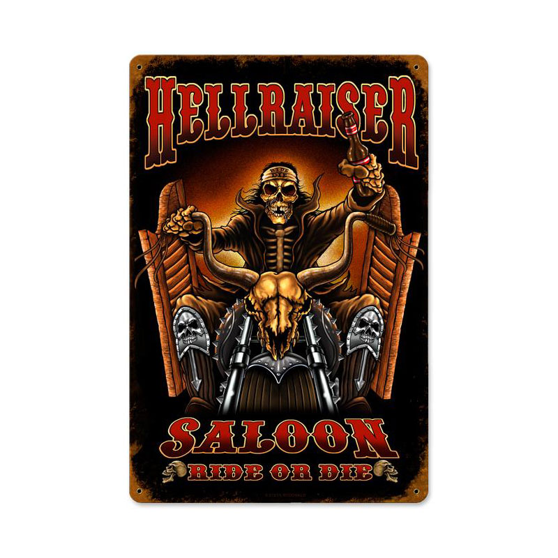 Hell Raiser Vintage Sign, Other, Metal Sign, Wall Art, 12 X 18 Inches