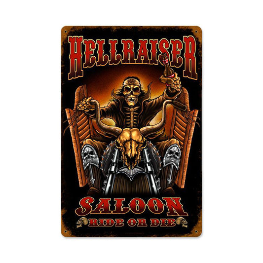 Hell Raiser Vintage Sign, Other, Metal Sign, Wall Art, 12 X 18 Inches