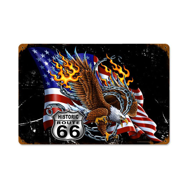 Eagle Flag 66 Vintage Sign, Other, Metal Sign, Wall Art, 12 X 18 Inches
