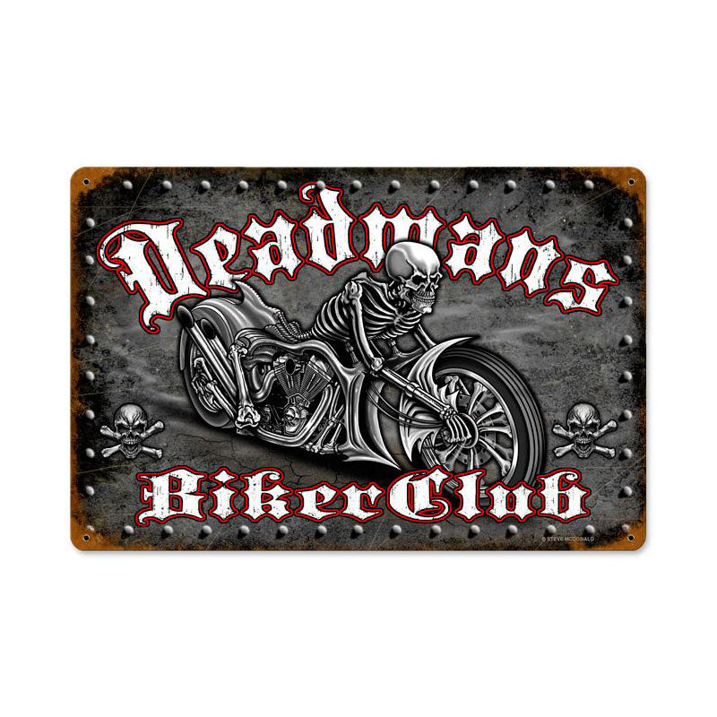 Deadmans Bike Vintage Sign, Other, Metal Sign, Wall Art, 12 X 18 Inches