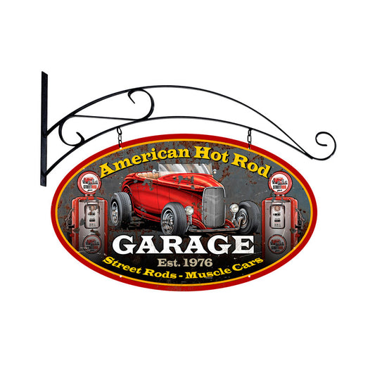 American Hot Rod Vintage Sign, Automotive, Metal Sign, Wall Art, 24 X 24 Inches