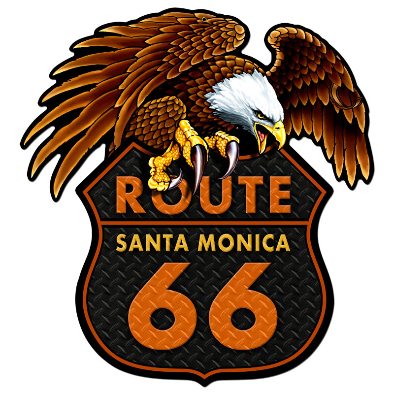 Santa Monica Eagle Vintage Sign, Street Signs, Metal Sign, Wall Art, 16 X 18 Inches