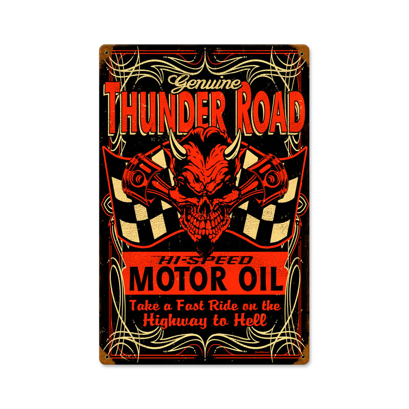 Thunderroad Vintage Sign, Other, Metal Sign, Wall Art, 12 X 18 Inches