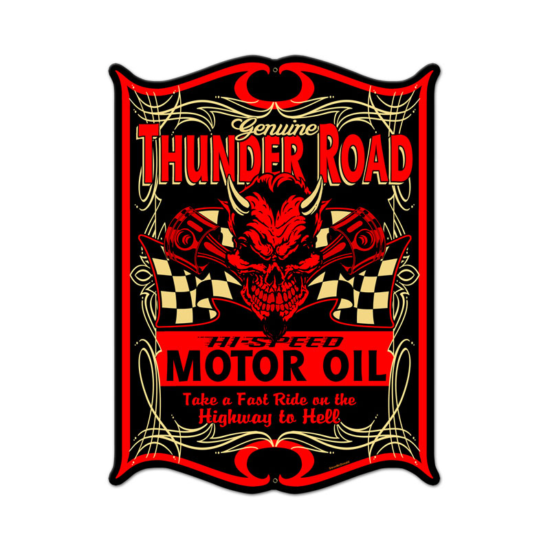 Thunder Road Vintage Sign, Other, Metal Sign, Wall Art, 14 X 19 Inches