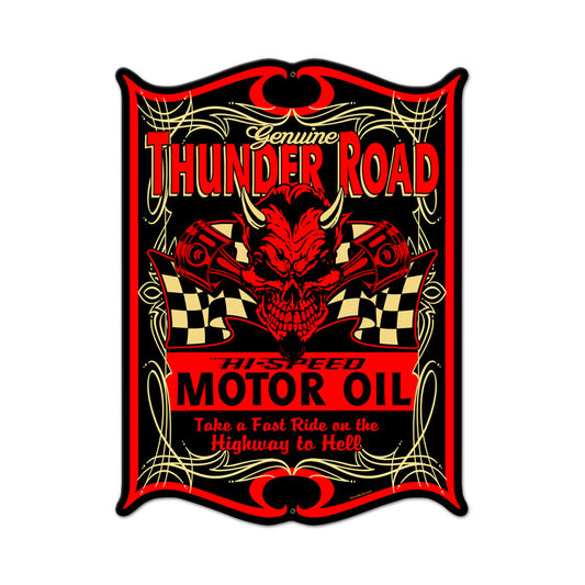 Thunder Road Vintage Sign, Other, Metal Sign, Wall Art, 14 X 19 Inches