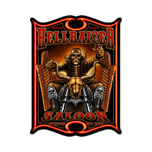 Hellraiser Vintage Sign, Other, Metal Sign, Wall Art, 14 X 19 Inches