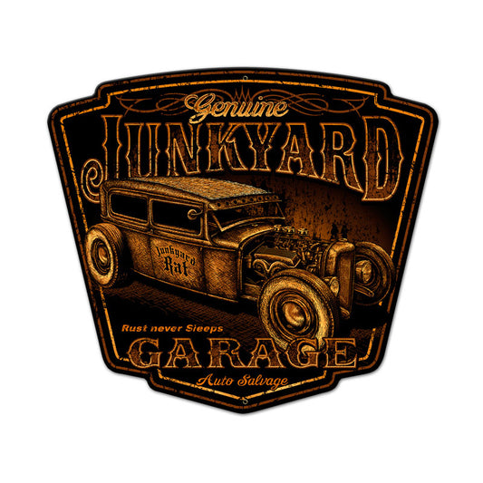 Junk Yard Vintage Sign, Automotive, Metal Sign, Wall Art, 14 X 19 Inches