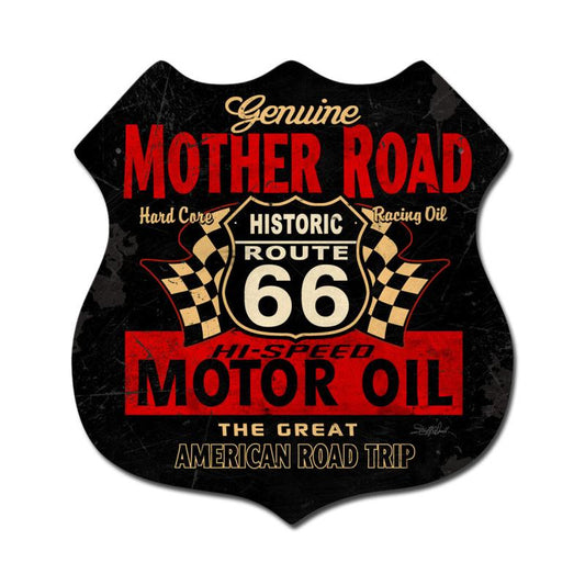 Mother Road Oil Vintage Sign, Other, Metal Sign, Wall Art, 15 X 15 Inches