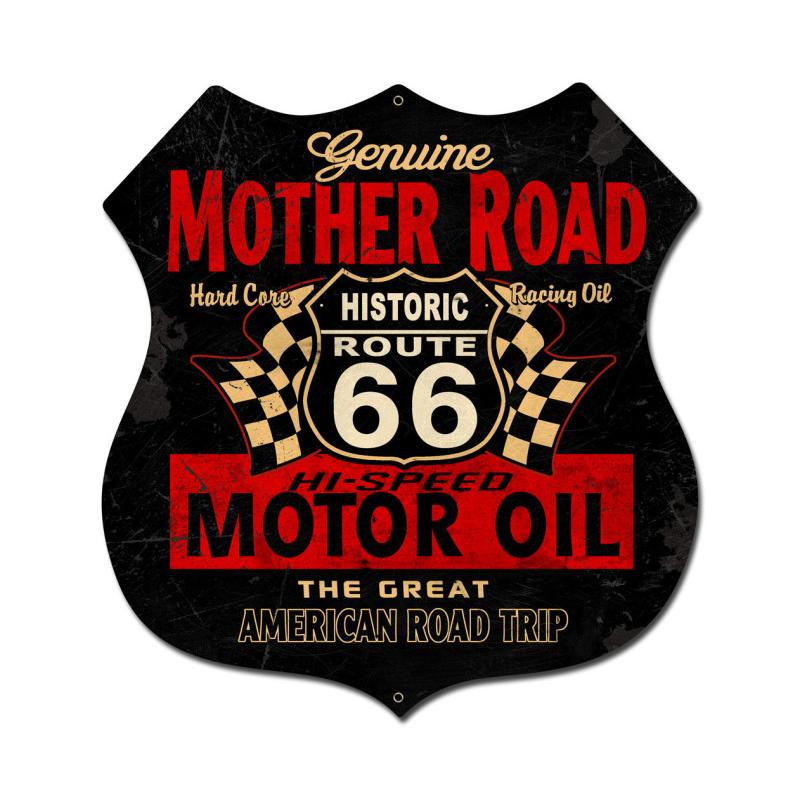 Mother Road Oil Vintage Sign, Other, Metal Sign, Wall Art, 28 X 28 Inches