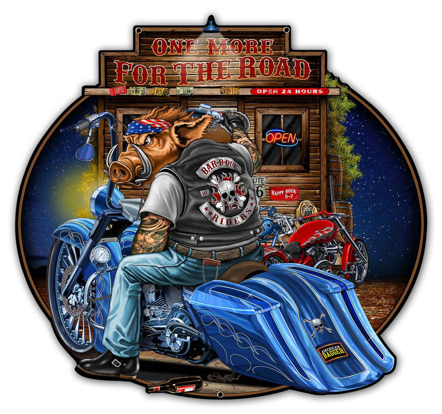 Bagger, New Products, Metal Sign, Wall Art, 30 X 28 Inches