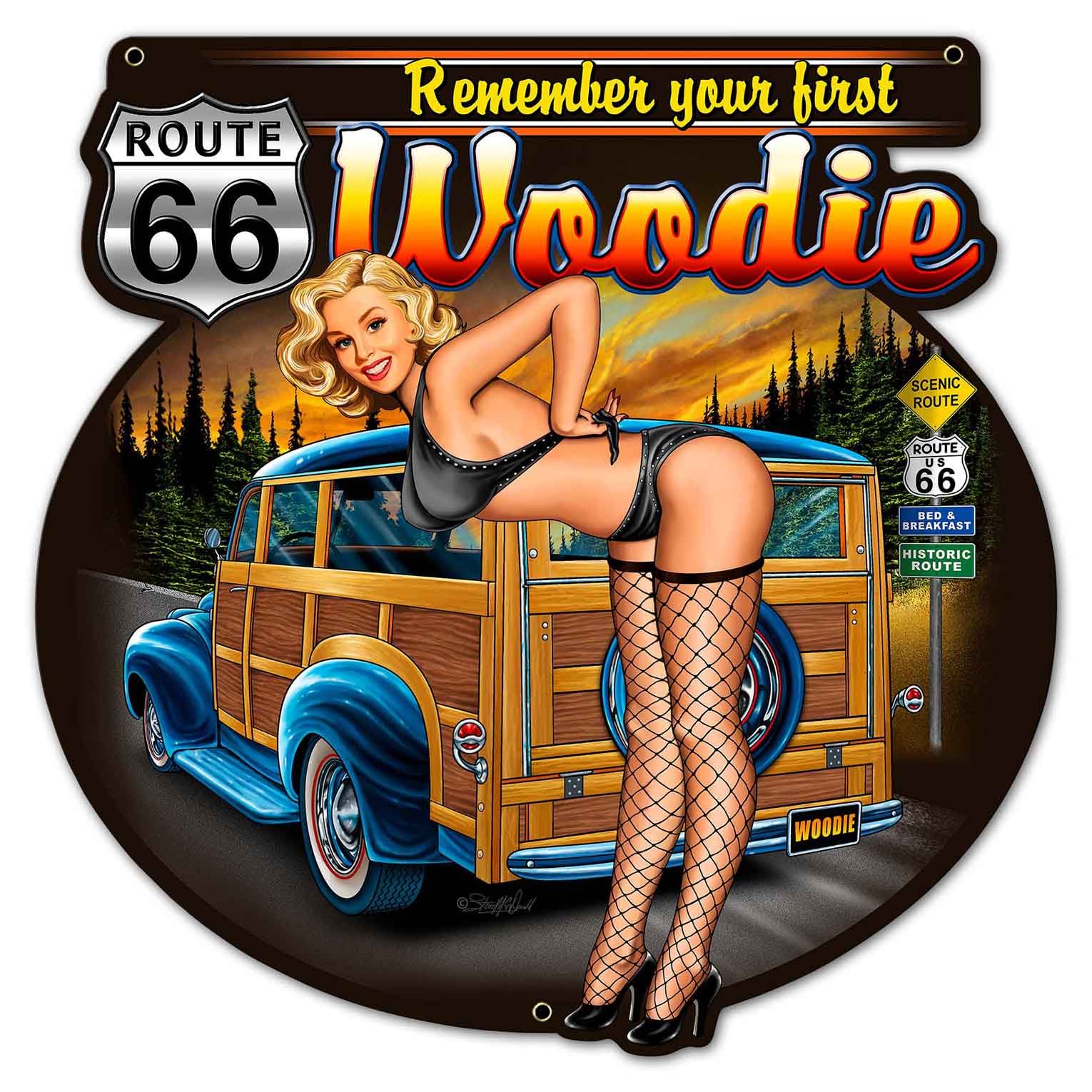 Woodie 2, New Products, Metal Sign, Wall Art, 24 X 24 Inches