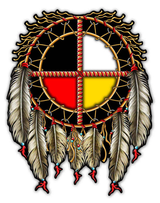 MEDICINE WHEEL R6, Other, Metal Sign, Wall Art, 14 X 18 Inches