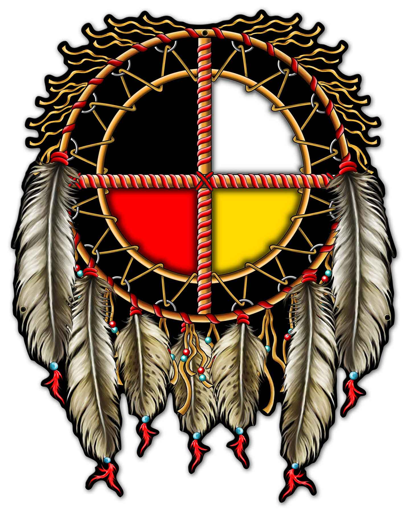 MEDICINE WHEEL R6, Other, Metal Sign, Wall Art, 23 X 30 Inches