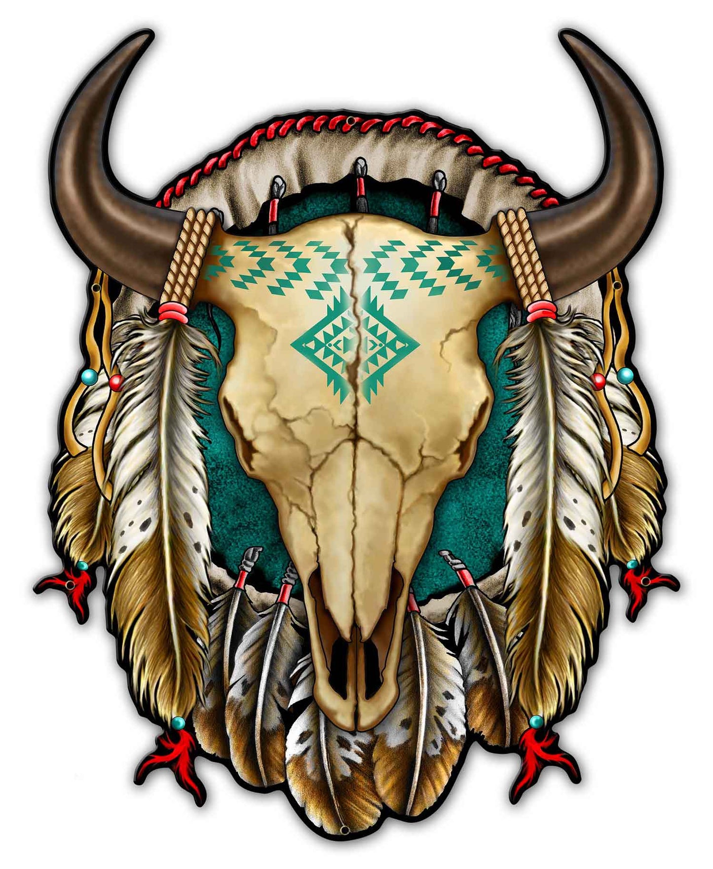 SKULL SHIELD X, Other, Metal Sign, Wall Art, 30 X 36 Inches