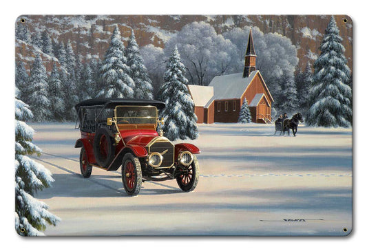1912 Pierce Arrow Painting Vintage Sign, Aviation, Metal Sign, Wall Art, 18 X 12 Inches