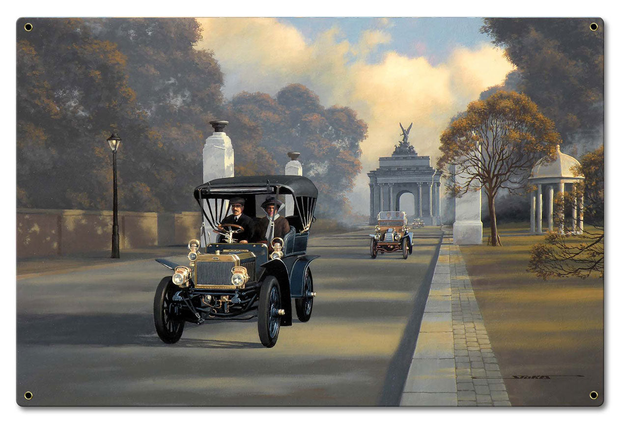 1904 George M Pierce Vintage Sign, Aviation, Metal Sign, Wall Art, 24 X 16 Inches